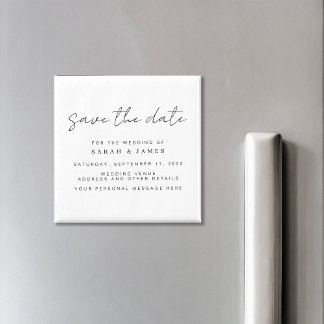 Moderne minimalistische bruiloft sparen de Uitnodi Magneet