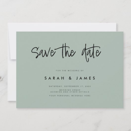 Moderne minimalistische bruiloft sparen de Uitnodi Save The Date (Voorkant)