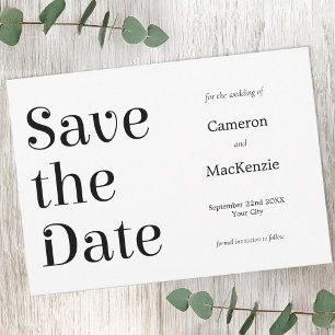 Moderne minimalistische bruiloft sparen de Uitnodi Save The Date