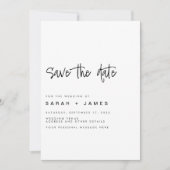 Moderne minimalistische bruiloft sparen de Uitnodi Save The Date (Voorkant)