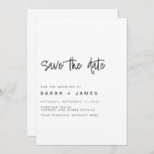 Moderne minimalistische bruiloft sparen de Uitnodi Save The Date (Voorkant / Achterkant)
