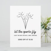 Moderne minimalistische bruiloft Sparkler Send-Off (Staand voorkant)