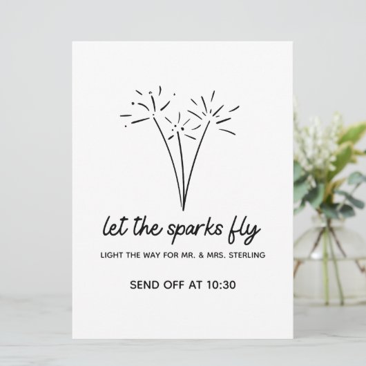 Moderne minimalistische bruiloft Sparkler Send-Off (Staand voorkant)