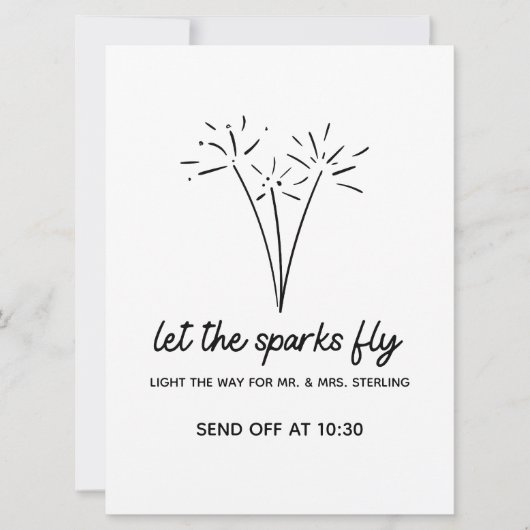 Moderne minimalistische bruiloft Sparkler Send-Off (Voorkant)