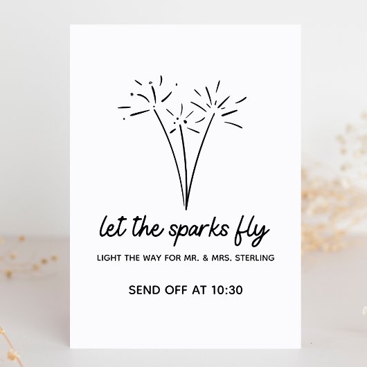 Moderne minimalistische bruiloft Sparkler Send-Off