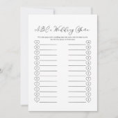 Moderne minimalistische bruiloft spelletjes bruilo kaart (Voorkant)