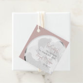 Moderne minimalistische bruiloft stoffige Roos fot Bedankjes Labels (In situ)