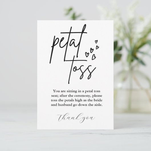 Moderne minimalistische bruiloft sturen van bloemb informatiekaartje (Staand voorkant)