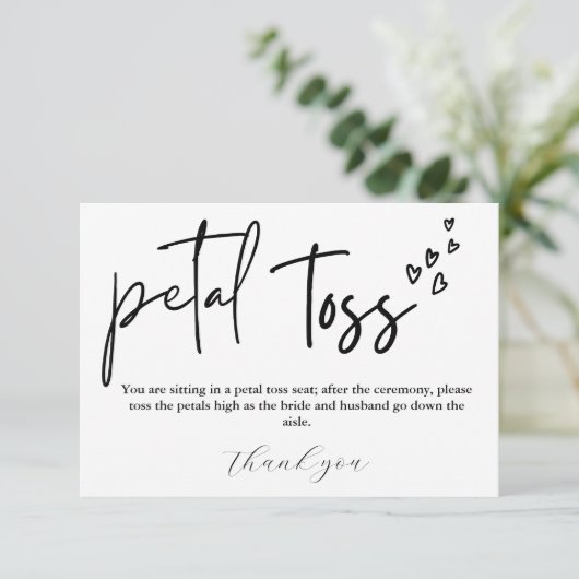 Moderne minimalistische bruiloft sturen van bloemb informatiekaartje (Staand voorkant)