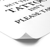 Moderne minimalistische bruiloft Tattoo Party teke Poster (Hoek)