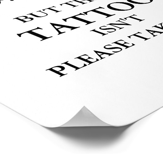 Moderne minimalistische bruiloft Tattoo Party teke Poster (Hoek)