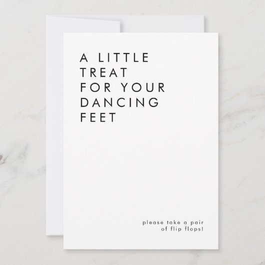 Moderne minimalistische bruiloft Teenslippers teke Kaart (Voorkant)