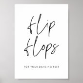 Moderne minimalistische bruiloft Teenslippers teke Poster (Voorkant)