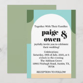 Moderne minimalistische bruiloft uitnodigen blauw  kaart (Voorkant / Achterkant)