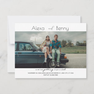 Moderne minimalistische bruiloft uitnodiging