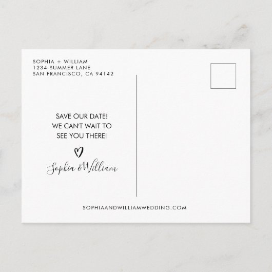 Moderne minimalistische bruiloft uitnodiging Brief (Achterkant)