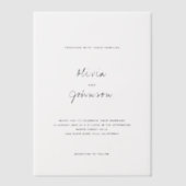 Moderne minimalistische bruiloft vellum uitnodigingen (Voorkant)