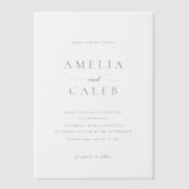 Moderne minimalistische bruiloft vellum uitnodigingen (Voorkant)