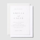 Moderne minimalistische bruiloft vellum uitnodigingen (Offset)