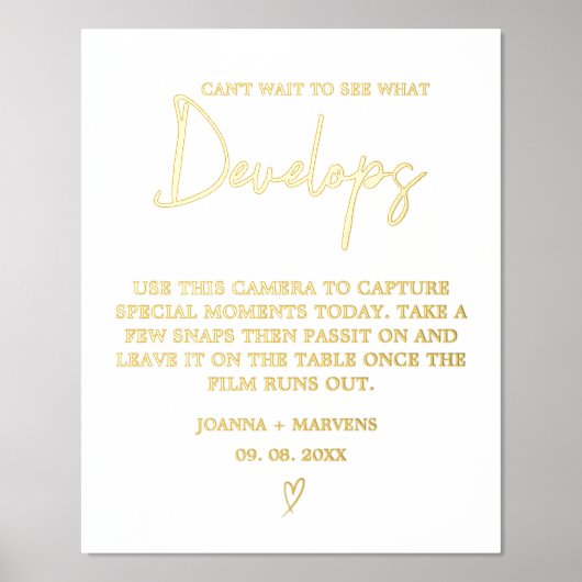 Moderne minimalistische bruiloft verwijdering came folie afdrukken (Voorkant)