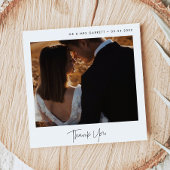 Moderne minimalistische bruiloft vierkant Dank u k Aankondiging