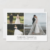 Moderne minimalistische bruiloft voor altijd dankb bedankkaart (Voorkant)