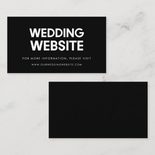 Moderne minimalistische bruiloft website kaart (Voorkant / Achterkant)