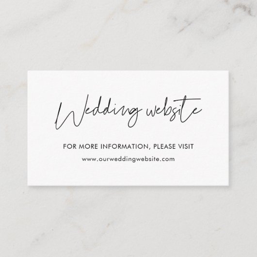 Moderne minimalistische bruiloft website kaart (Voorkant)