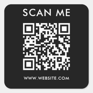 Moderne minimalistische bruiloft website Scan me q Vierkante Sticker
