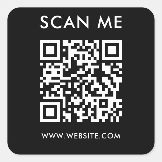 Moderne minimalistische bruiloft website Scan me q Vierkante Sticker (Voorkant)