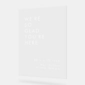 Moderne minimalistische bruiloft welkom acryl teke acryl bord (Hoek)