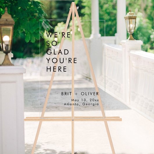 Moderne minimalistische bruiloft welkom acryl teke acryl bord