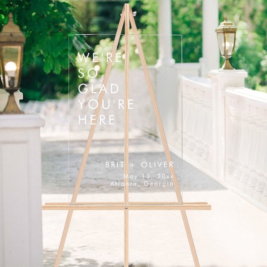 Moderne minimalistische bruiloft welkom acryl teke acryl bord