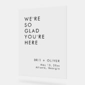 Moderne minimalistische bruiloft welkom acryl teke bord (Hoek)