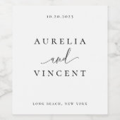 Moderne minimalistische bruiloft wijn etiket (Enkel label)