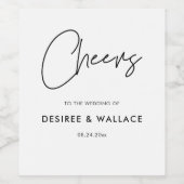 Moderne minimalistische bruiloft wijn label wijn etiket (Enkel label)