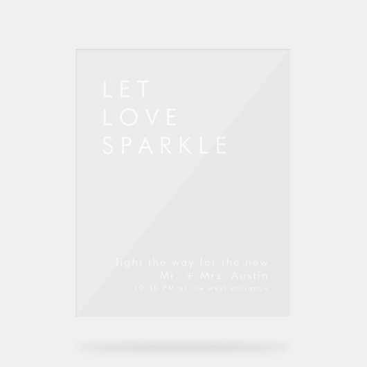 moderne minimalistische bruiloft zendt uit teken acryl bord (Voorkant)