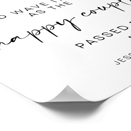 moderne minimalistische bruiloft zendt uit teken poster (Hoek)