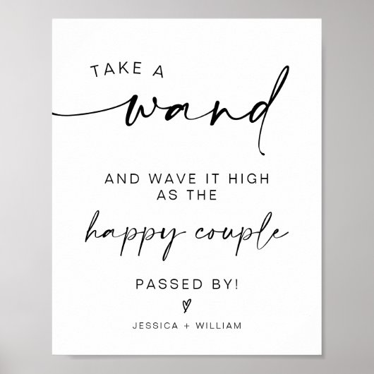 moderne minimalistische bruiloft zendt uit teken poster (Voorkant)