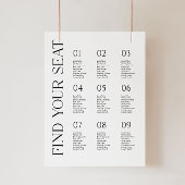 Moderne minimalistische bruiloft zitgrafiek Poster