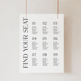 Moderne minimalistische bruiloft zitgrafiek Poster