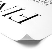 Moderne minimalistische bruiloft zitgrafiek Poster (Hoek)