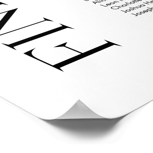 Moderne minimalistische bruiloft zitgrafiek Poster (Hoek)