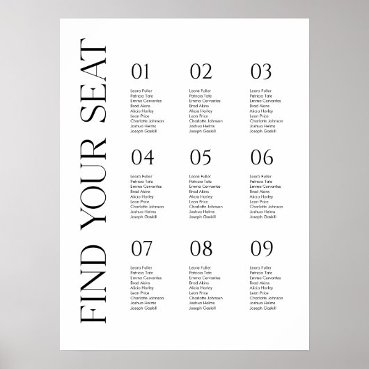 Moderne minimalistische bruiloft zitgrafiek Poster (Voorkant)