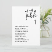 Moderne minimalistische bruiloft zitkaart Kaart (Staand voorkant)