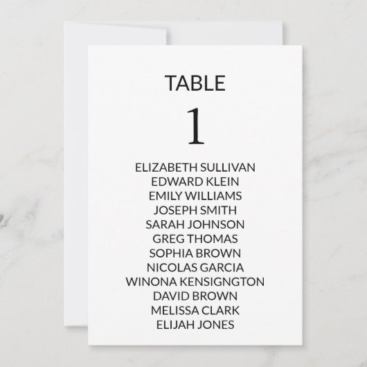 Moderne minimalistische bruiloft zitkaart Kaart (Voorkant)