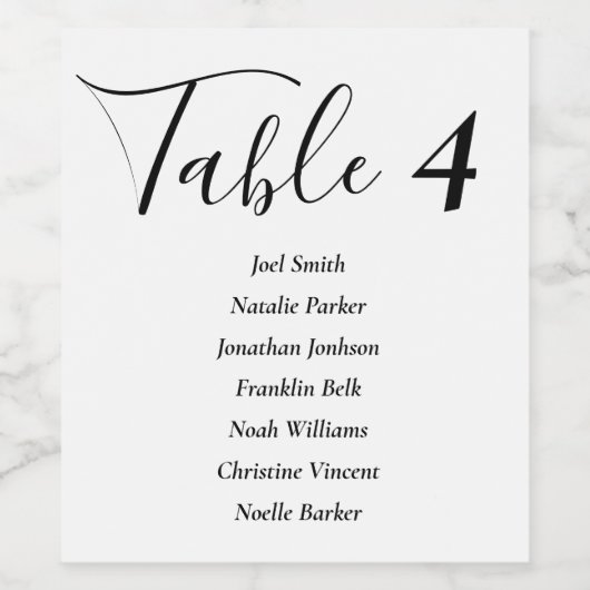 Moderne minimalistische bruiloft zitkaart Wijnlabe Wijn Etiket (Enkel label)