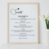 Moderne minimalistische bruiloft zoete dessert bar poster