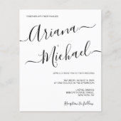 Moderne minimalistische bruiloft zwart-wit (Voorkant)