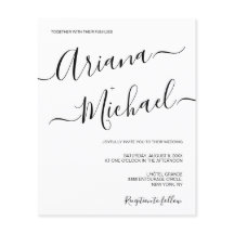 Moderne minimalistische bruiloft zwart-wit